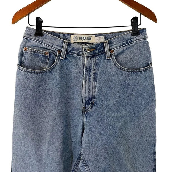 GAP Light Wash Jeans Vintage 90s Size 12 Tapered Mom Fit High Waist Rise Denim - Picture 3 of 11